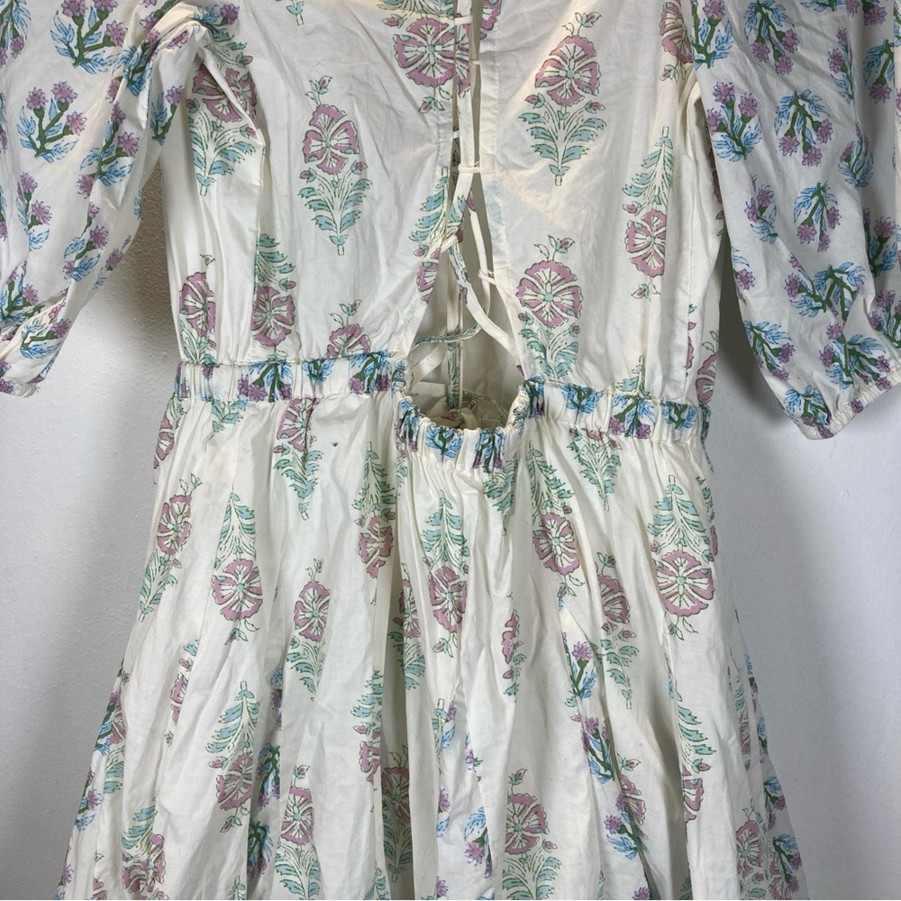 Christian Lacroix  Dress Ivory Multi Color Floral Printed A Line Size S Cotton - Picture 7 of 16